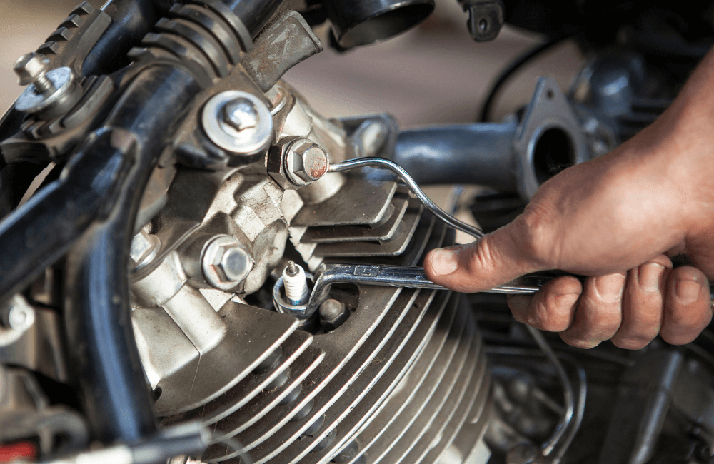 Flooded motorcycle engine